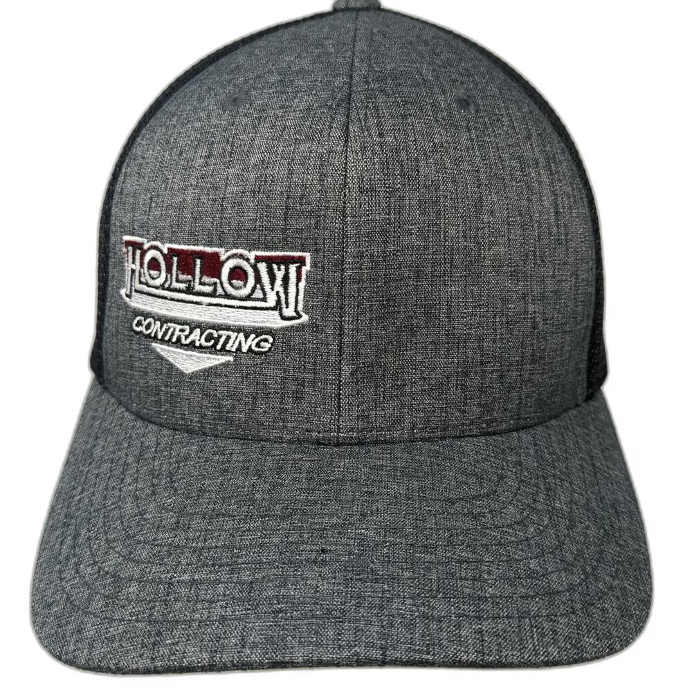 Flexfit Trucker Hat Gray One Size Mesh Snapback 110 Hollowi Contracting Logo